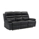 Hanna Manual Double Reclining Sofa | Black Top Grain Leather | 87’’ BM338550