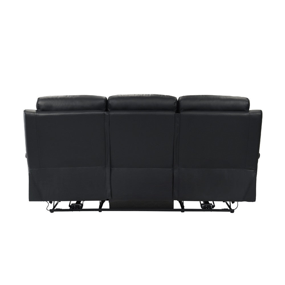 Hanna Power Dual Reclining Sofa | Black Top Grain Leather | USB | 87’’ BM338551