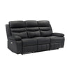 Hanna Power Dual Reclining Sofa | Black Top Grain Leather | USB | 87’’ BM338551