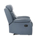 Hanna Manual Reclining Chair | Blue Top Grain Leather Cushions BM338552