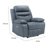 Hanna Power Reclining Chair | Blue Top Grain Leather Cushions | USB