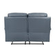 Hanna Manual Double Reclining Loveseat | Blue Top Grain Leather 64’’ BM338554
