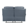 Hanna Manual Double Reclining Loveseat | Blue Top Grain Leather 64’’ BM338554