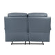 Hanna Manual Double Reclining Loveseat | Blue Top Grain Leather 64’’ BM338554