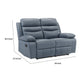 Hanna Manual Double Reclining Loveseat | Blue Top Grain Leather 64’’ BM338554