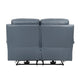 Hanna Power Double Recliner Loveseat | Blue Leather | USB | 64’’ BM338555