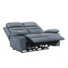 Hanna Power Double Recliner Loveseat | Blue Leather | USB | 64’’ BM338555