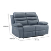 Hanna Power Double Recliner Loveseat | Blue Leather | USB | 64’’ BM338555