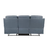 Hanna Manual Double Reclining Sofa | Blue Top Grain Leather | 87’’ BM338556