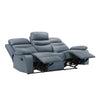 Hanna Manual Double Reclining Sofa | Blue Top Grain Leather | 87’’ BM338556