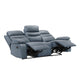 Hanna Manual Double Reclining Sofa | Blue Top Grain Leather | 87’’ BM338556