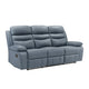 Hanna Manual Double Reclining Sofa | Blue Top Grain Leather | 87’’ BM338556