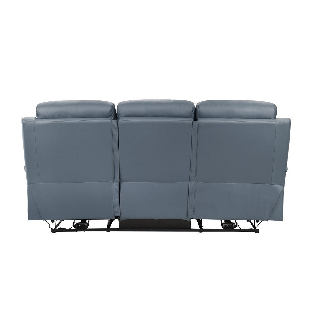 Hanna Power Double Reclining Sofa | Blue Grain Leather | USB | 87’’ BM338557