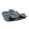 Hanna Power Double Reclining Sofa | Blue Grain Leather | USB | 87’’ BM338557