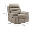 Hanna Manual Reclining Chair | Latte Brown Top Grain Leather Cushions BM338558