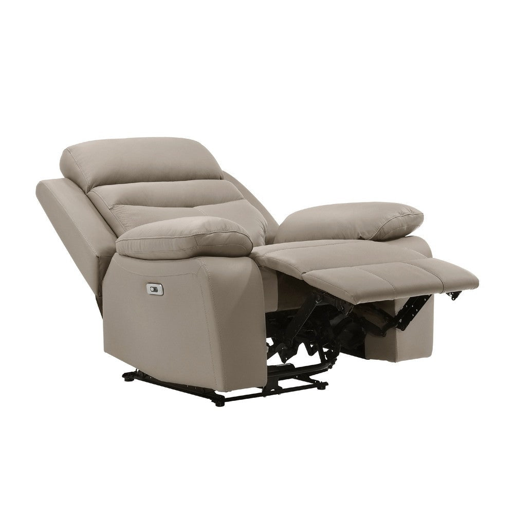 Hanna Power Reclining Chair | Latte Brown Top Grain Leather | USB BM338559