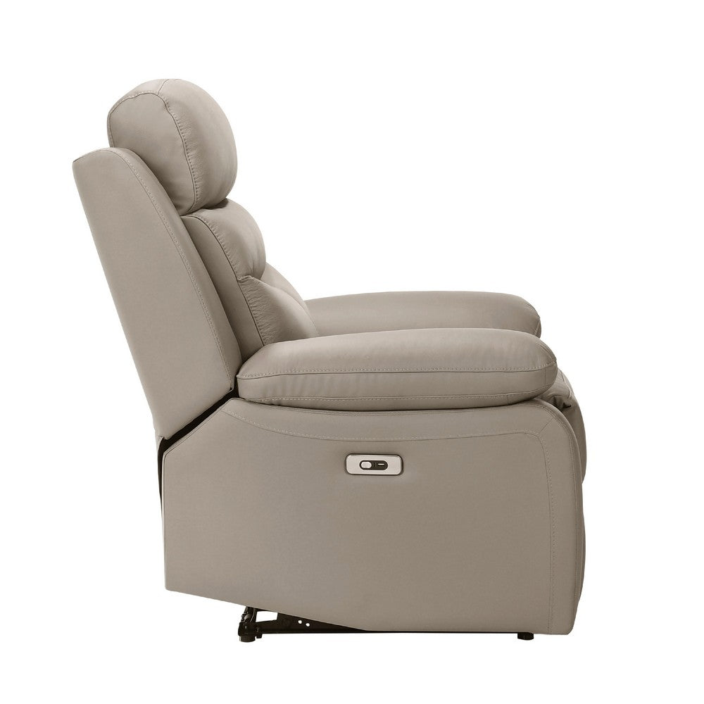 Hanna Power Reclining Chair | Latte Brown Top Grain Leather | USB