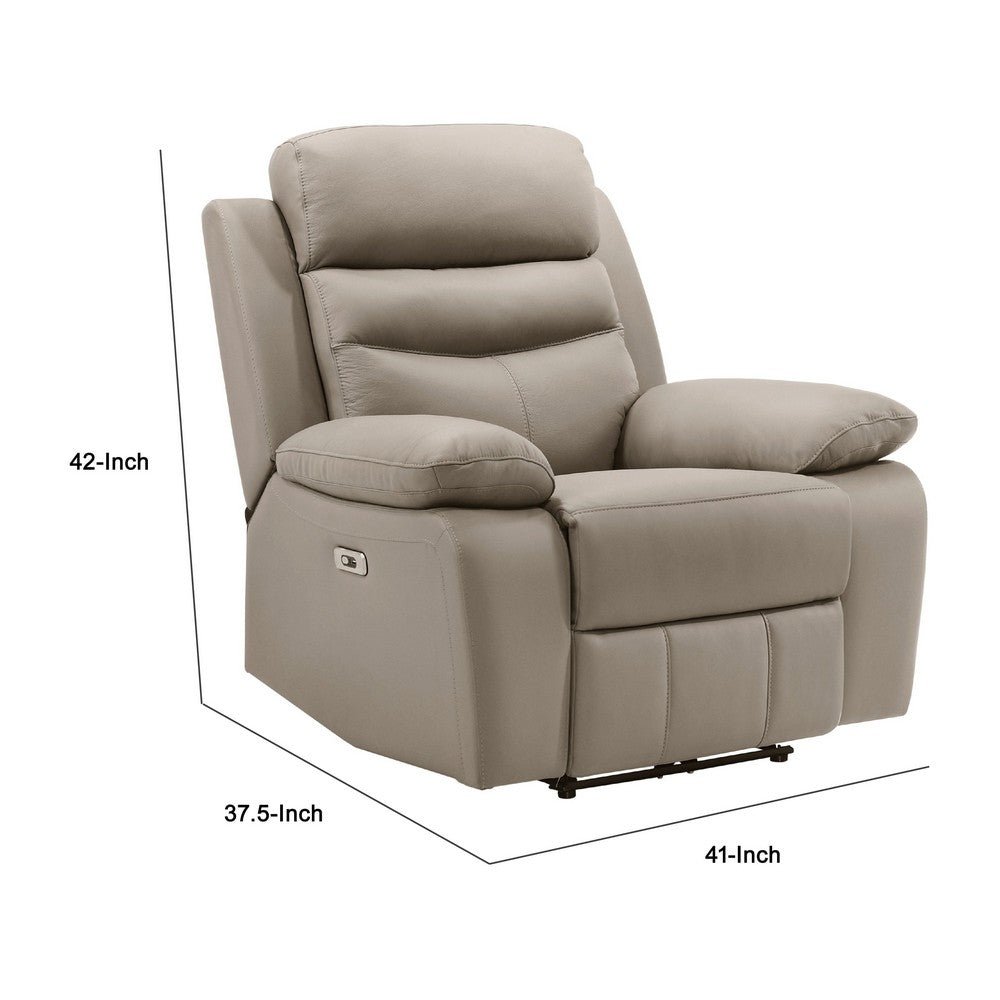 Hanna Power Reclining Chair | Latte Brown Top Grain Leather | USB