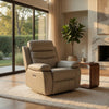 Hanna Power Reclining Chair | Latte Brown Top Grain Leather | USB