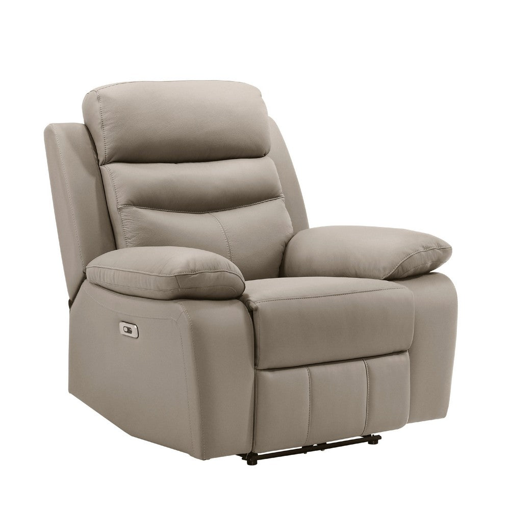 Hanna Power Reclining Chair | Latte Brown Top Grain Leather | USB