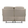 Hanna Manual Double Recliner Loveseat | Latte Brown Leather | 64’’ BM338560