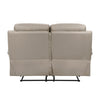Hanna Manual Double Recliner Loveseat | Latte Brown Leather | 64’’ BM338560