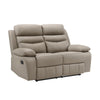 Hanna Manual Double Recliner Loveseat | Latte Brown Leather | 64"