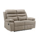 Hanna Manual Double Recliner Loveseat | Latte Brown Leather | 64"