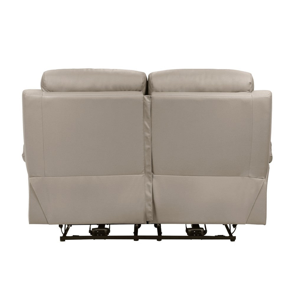 Hanna Power Dual Recliner Loveseat | Latte Brown Leather | USB | 64’’ BM338561