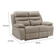 Hanna Power Dual Recliner Loveseat | Latte Brown Leather | USB | 64’’ BM338561
