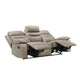 Hanna Manual Double Recliner Sofa | Latte Brown Grain Leather | 87’’ BM338562