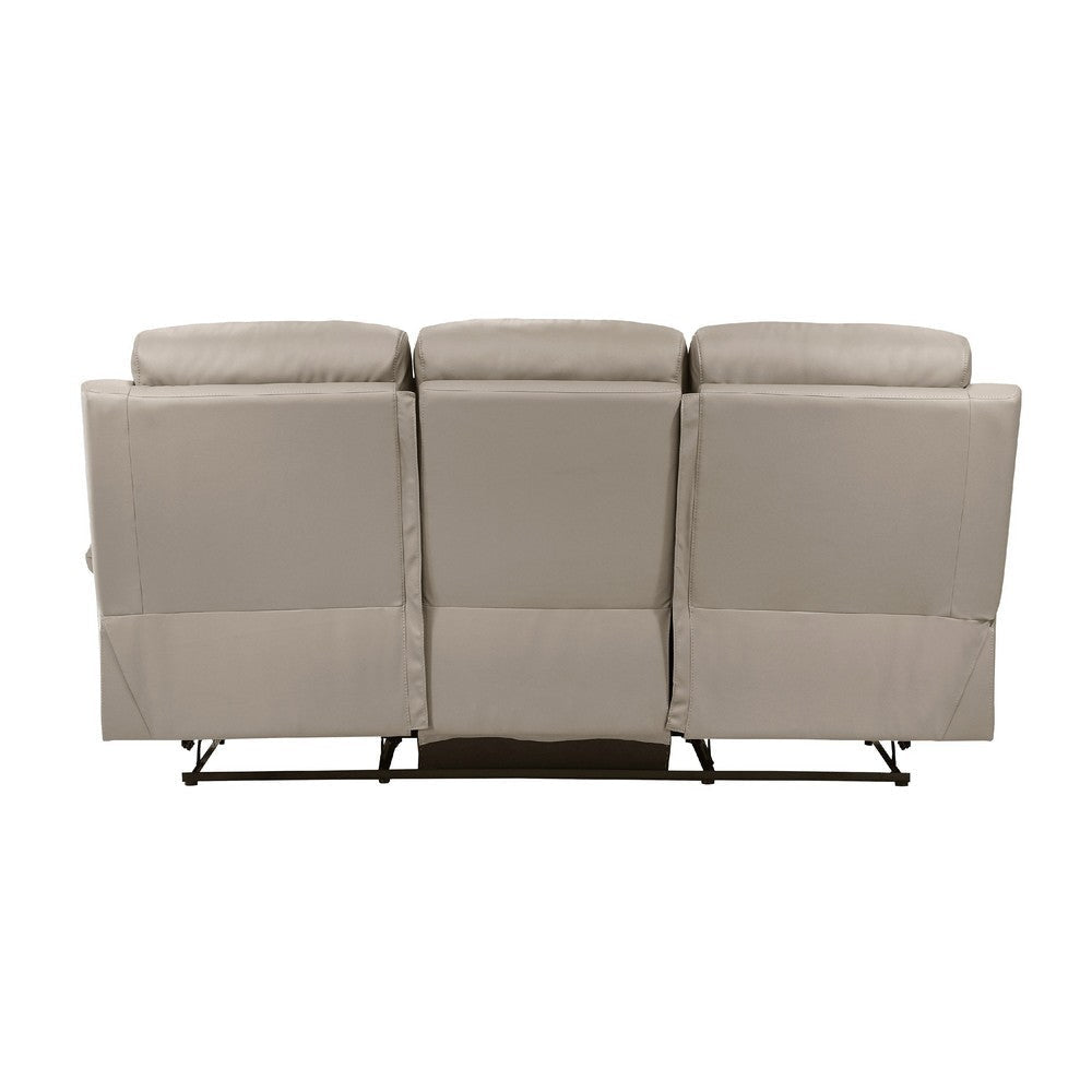 Hanna Manual Double Recliner Sofa | Latte Brown Grain Leather | 87’’ BM338562