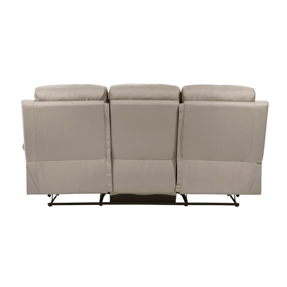 Hanna Manual Double Recliner Sofa | Latte Brown Grain Leather | 87’’ BM338562