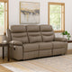 Hanna Manual Double Recliner Sofa | Latte Brown Grain Leather | 87"