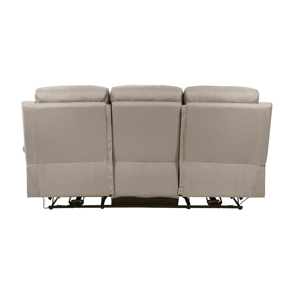 Hanna Power Dual Recliner Sofa | USB | Latte Brown Grain Leather 87’’ BM338563