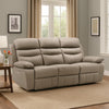 Hanna Power Dual Recliner Sofa | USB | Latte Brown Grain Leather 87"