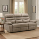 Hanna Power Dual Recliner Sofa | USB | Latte Brown Grain Leather 87"