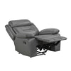 Conia Manual Reclining Chair | Dark Gray Top Grain Leather BM338564