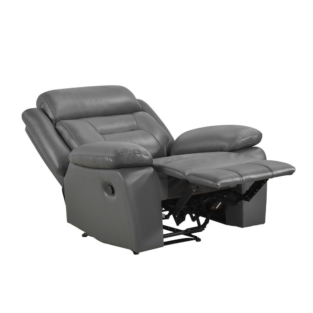 Conia Manual Reclining Chair | Dark Gray Top Grain Leather BM338564