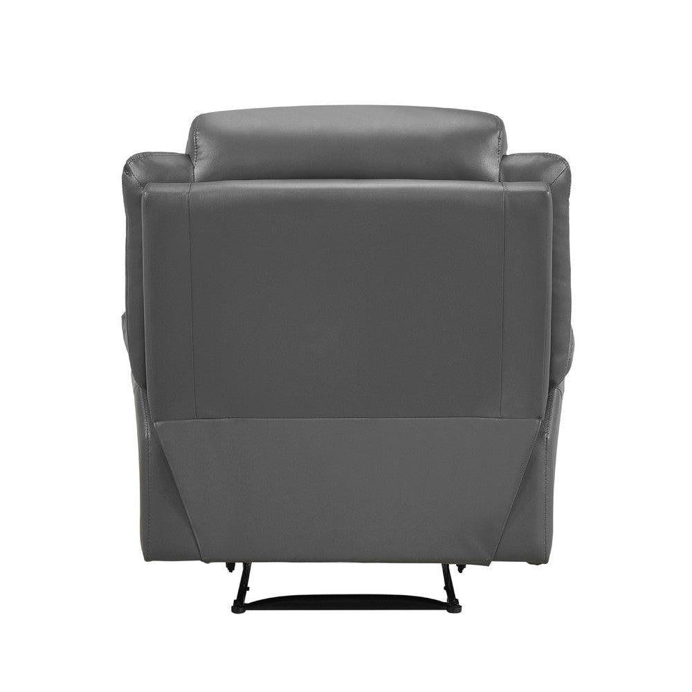 Conia Manual Reclining Chair | Dark Gray Top Grain Leather BM338564