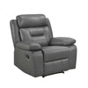 Conia Manual Reclining Chair | Dark Gray Top Grain Leather BM338564
