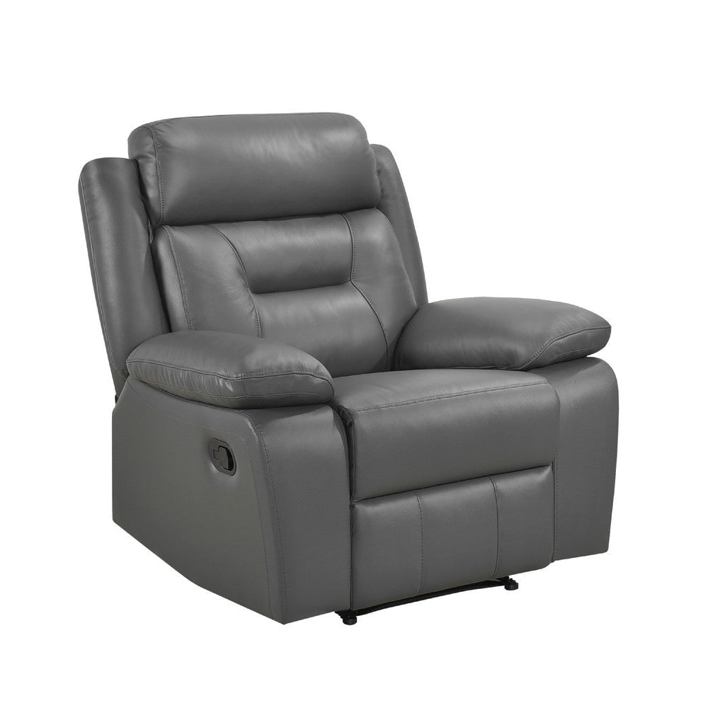 Conia Manual Reclining Chair | Dark Gray Top Grain Leather BM338564