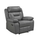 Conia Manual Reclining Chair | Dark Gray Top Grain Leather BM338564