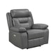Conia Power Reclining Chair | Dark Gray Top Grain Leather | USB Port