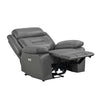 Conia Power Reclining Chair | Dark Gray Top Grain Leather | USB Port