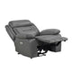 Conia Power Reclining Chair | Dark Gray Top Grain Leather | USB Port