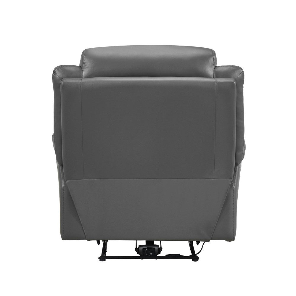 Conia Power Reclining Chair | Dark Gray Top Grain Leather | USB Port