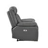 Conia Power Reclining Chair | Dark Gray Top Grain Leather | USB Port