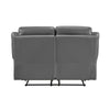 Conia Manual Double Recliner Loveseat | Dark Gray Grain Leather 63’’ BM338566