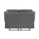 Conia Manual Double Recliner Loveseat | Dark Gray Grain Leather 63’’ BM338566